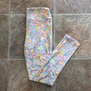 Nwot Lularoe One Size Pastel Tile Leggings